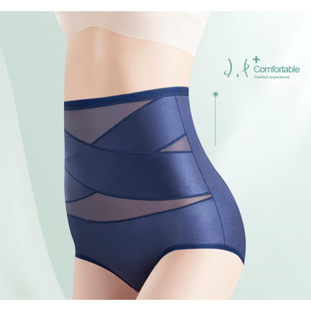 1PC explosive cross bandage high waist ice silk belly pants women's thin breathable women's body sculpting underwear
