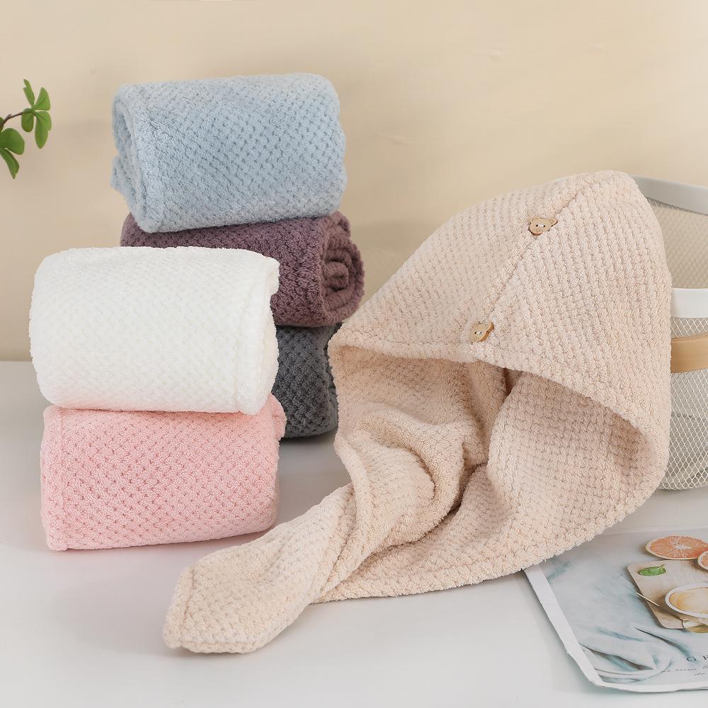 Burlap Quick-Dry Double-Layer Hair Wrap Towel - Water-Absorbent Bath Cap for Women