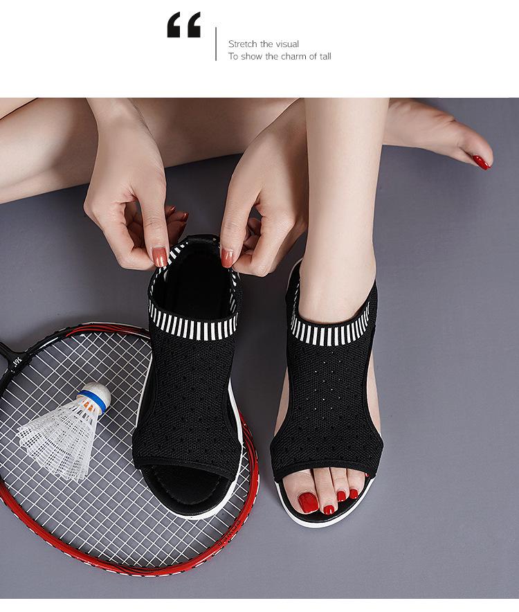 2024 Summer Flyknit Mesh Breathable Women's Plus Size Sandals: Versatile, Comfortable European and American Style