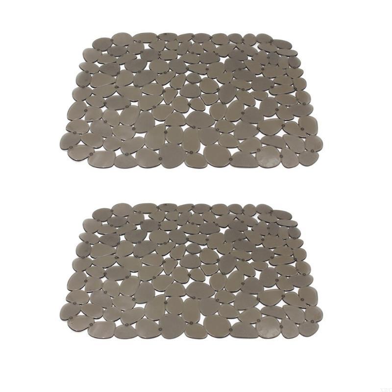 

Set of 2 Home Soft Cover PVC Sink Mats Sink Net Dish Drying Mat Sink Accessories X3UC коричневый