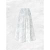 Printed Design Light Blue Sketch Floral Print All-Season Women's Maxi Skirt, Casual Elastic Waist A-Line Half Skirt