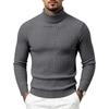 Men's Cable Knit Turtleneck Sweater, High Neck Long Sleeve Chunky Knit Pullover, Winter Casual Warm Knitwear for Men