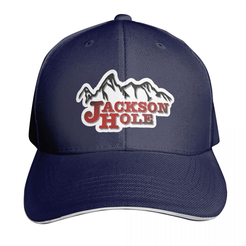 Jackson Hole Wyoming Mountains Ski Baseball Cap Sun Protection UPF Breathable Mesh Back Adjustable Buckle Closure