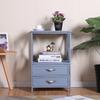 Vintage Wooden Storage Cabinet  Rustic American Nightstand with Drawers Nordic Style Side Table Classic Organizer