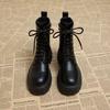 Martin boots women's new autumn and winter small thick-soled heightening short boots thin British high-heeled locomotive boots