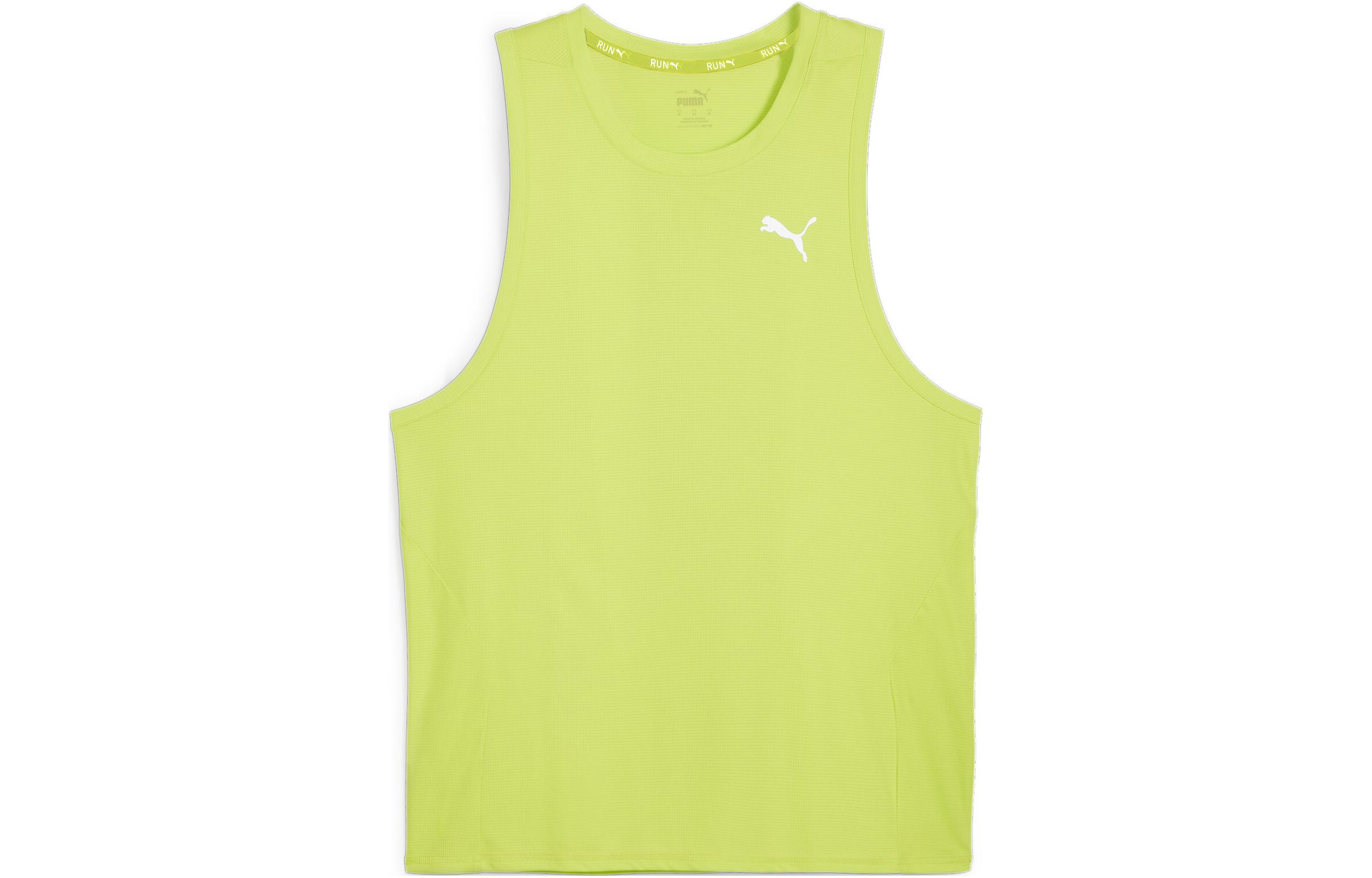 PUMA Tank Tops Men s Green Crew Neck Moderate Straight Fit 523149-39 M