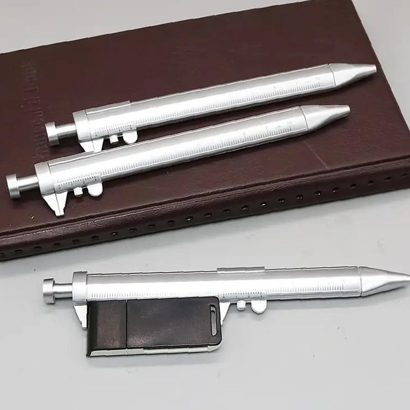 Vernier Caliper Pen Metric Mm Ballpoint Stationery Blue Black Refill Student Plastic Measure Piston Tool Micrometer Ruler 100mm