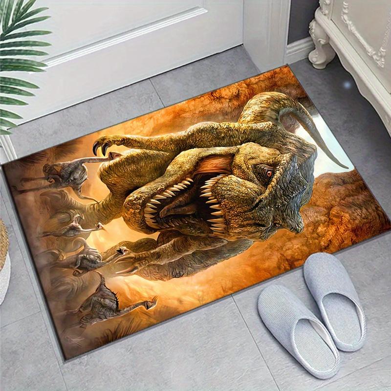 

Crystal Velvet Dinosaur Bully Printed Area Rug - Non-Slip, 100% Polyester, Vibrant Prehistoric Design for Bedroom & Living Room Decor, Avail 60cm x 90cm