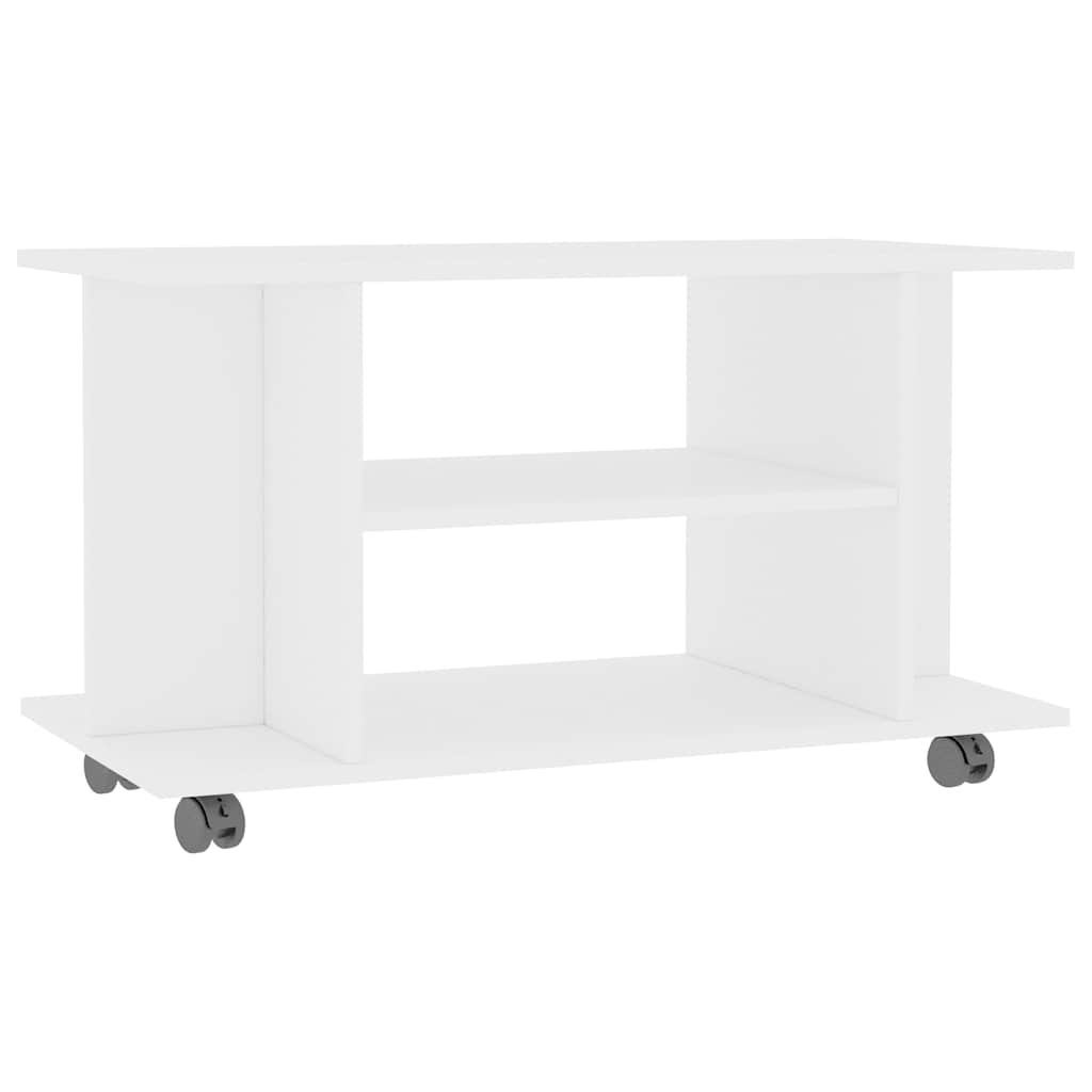 TV-Schrank mit Rollen Weiß 80 x 40 x 45 cm Holzwerkstoff
