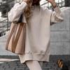 2 Stück/Set Herbst Sweatshirt Hose Set Elastische Taille Lange Ärmel Rundhalsausschnitt Einfarbige Locker Hält Warm Pullover Dick Einfach