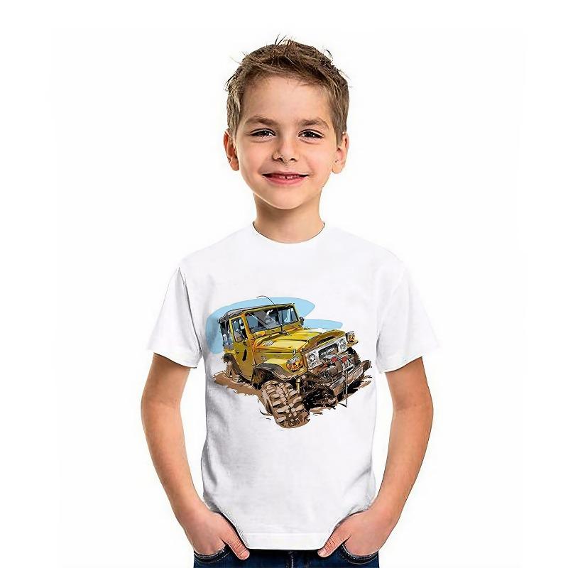 Boys' 3D Graphic Car 3D Print T shirt Tee Short Sleeve 3D Print Summer Active Fashion Cool Kids 3-12 Years