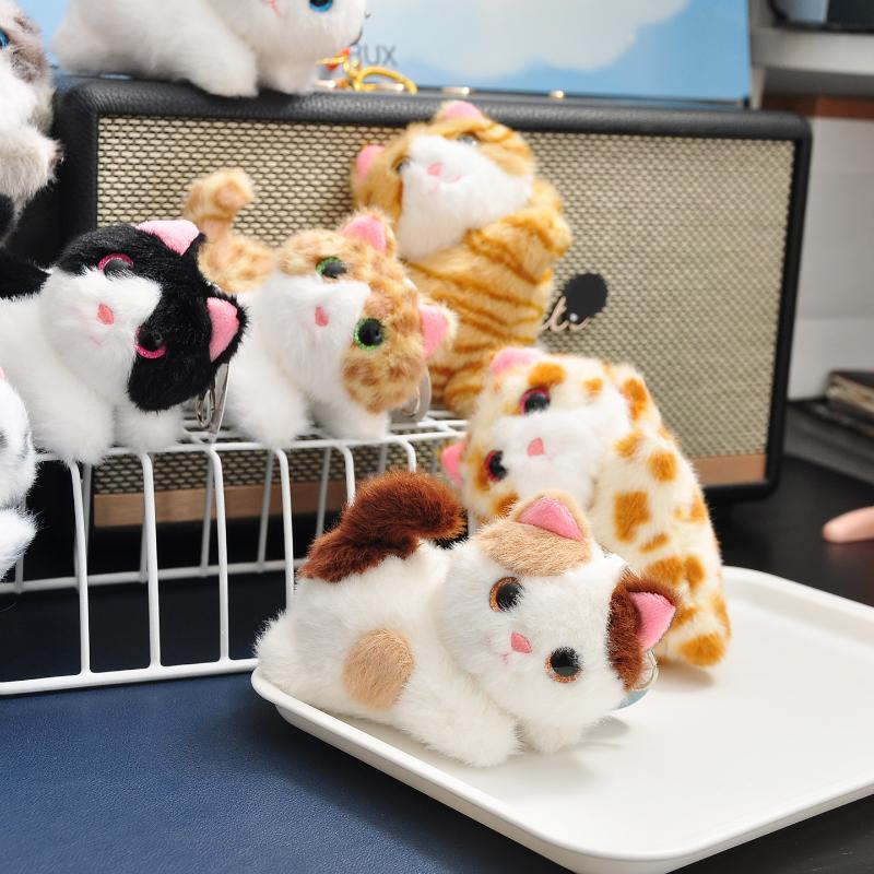 Cartoon Cat Plush Pendant Decoration Stuffed Doll Keychain Cute Bag Charm Doll Plush Boys & Girls Birthday Gift