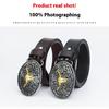 Fashion Personality Western Denim Belt Gold Plated Retro Cow Head Belt Men's Cow Leather Belt