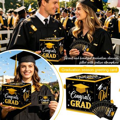 Graduation Decorations Graduation Box Grad Card Box For Grad Party Favors Decor Party Supplies Black