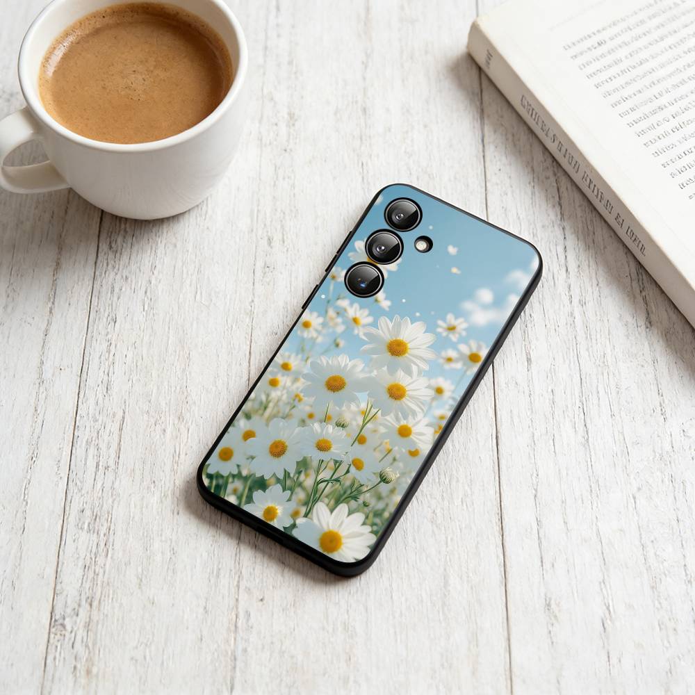 daisy Phone Case For Samsung Galaxy A73,A72,A71,A70,A53,A52,A51,Others Soft Black Cover