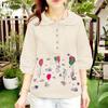 ZANZEA Women Casual Doll Collar Loose 3/4 Sleeve Print Blouse