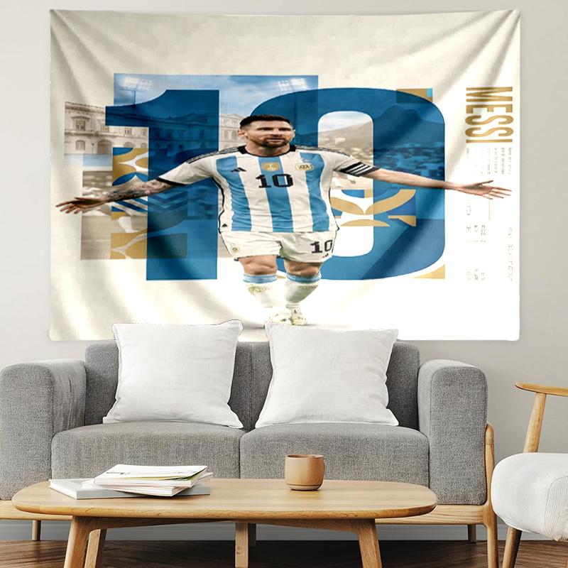 Lionel Messi Print Tapestry, Lightweight Wall Hanging, for Bedroom, Dorm, Living Room, Home Art Decor - Birthday Christmas Gift for Friends