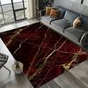 Smaragdgrüner und goldener Teppich – Luxuriöses Marmor-inspiriertes Muster für Wohnzimmer oder Schlafzimmer, rutschfest, elegante Heimdekoration