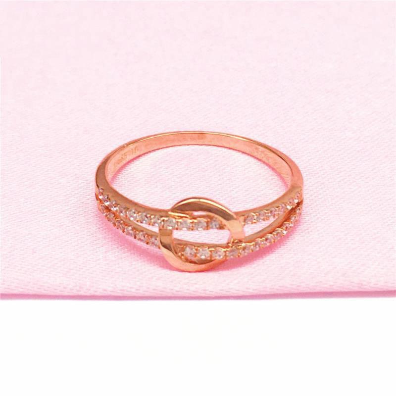 Фиолетовое золотое кольцо-узел, простой высококлассный дизайн, регулируемое кольцо из розового золота с цветным покрытием.