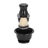 Beard Care Kit Pocket Beard Brush with Holder and Soaping Bowl Men Hair Cleaning Styling Set