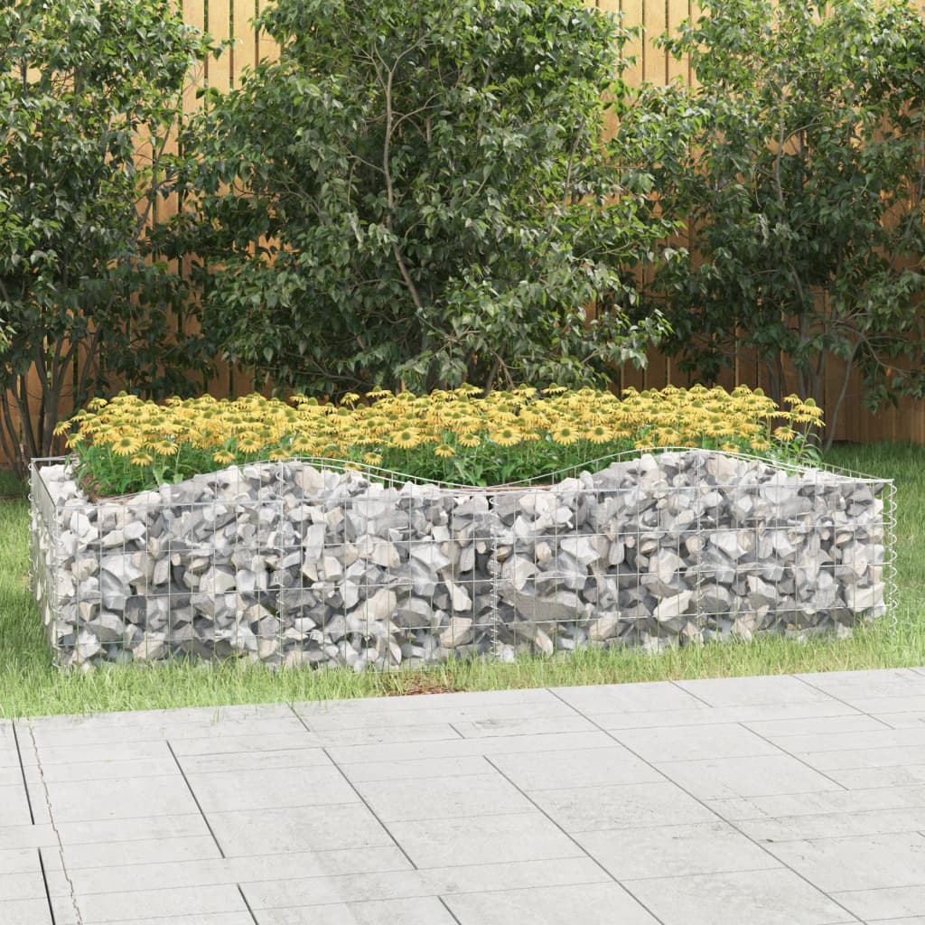 Gabion Raised Bed with Arch 200 X 100 X 50 Cm Galvanized Iron