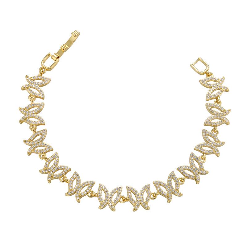 Mikro-Inlay Zirkon Armband, Wind Voll Diamant Armband, Schmetterling Liebe Weizenähre Geometrisches Muster Armband Vl167