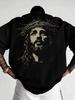 Camiseta con Estampado de Jesús para Hombre Algodón Puro y Transpirable Streetwear Casual Moderna Camiseta de Verano con Cuello Redondo para Hombre y Mujer