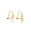Dior White Pearl Crystal Logo Gold Clip 925 Silver Ear Clips Unisex ear clips E1680DVORS_D301
