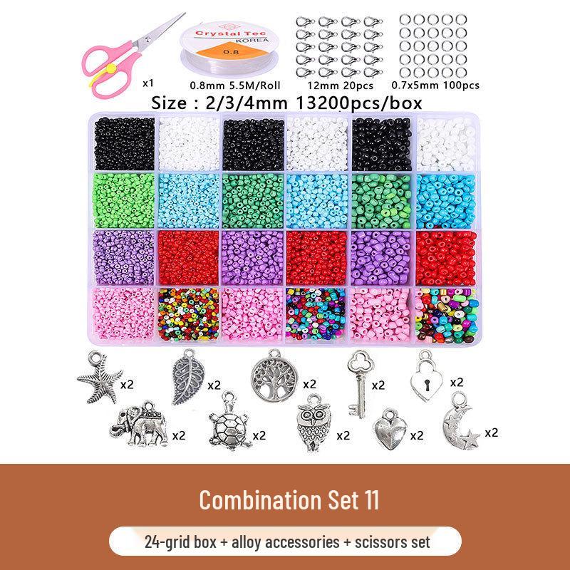 

Набор для изготовления ожерелья и браслета из стекляруса 24 цветов с застежкой-лобстером