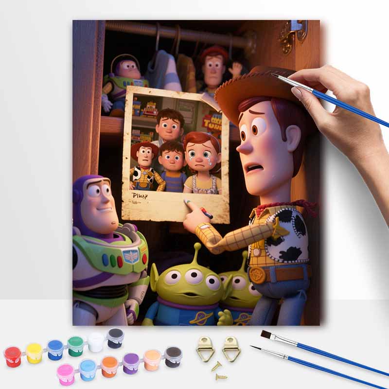 Disney Digital Oil Painting Art Kit Toy Story Handmade Coloring Painting Home Decor