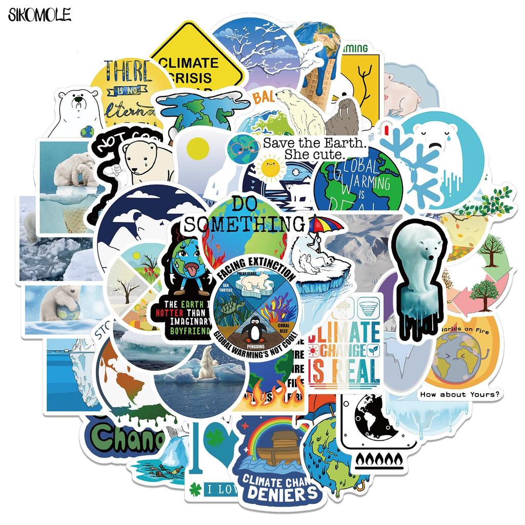 10 30 50 100PCS Cartoon Global Climate Change Stickers Polar Bear DIY Toy Car Suitcase Laptop Skateboard Mobile Decal Sticker F5