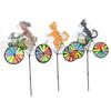 Cute 3D Animal Dog Cat Riding Bicycle Landscape Decorative Wind Spinner Windmill Device Garden Yard Decoration