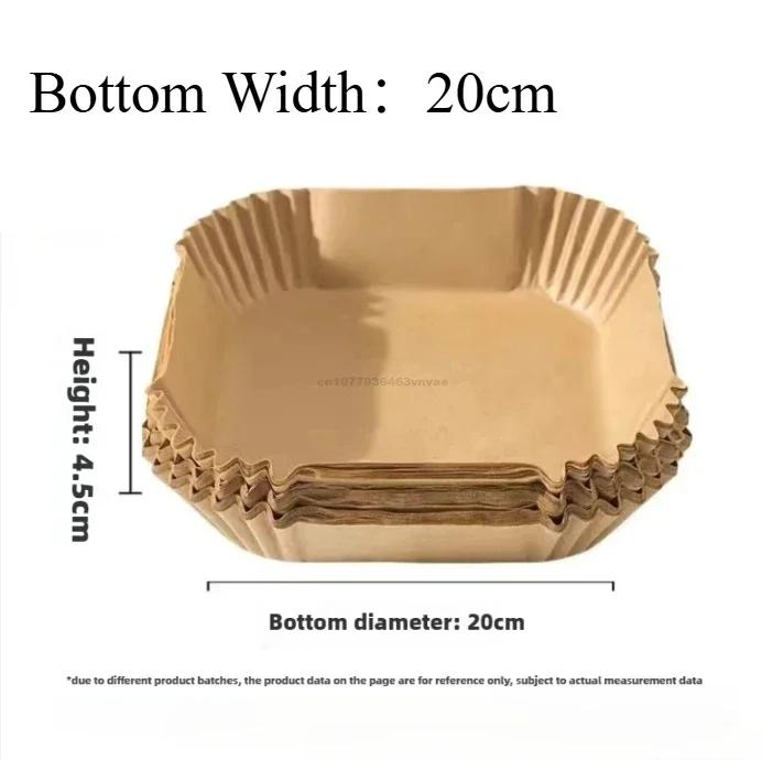 Papier sulfurisé jetable pour friteuse à air pour la cuisson, la pâtisserie, antiadhésif, papier sulfurisé pour la cuisson au four, accessoires de cuisine, papier ciré alimentaire