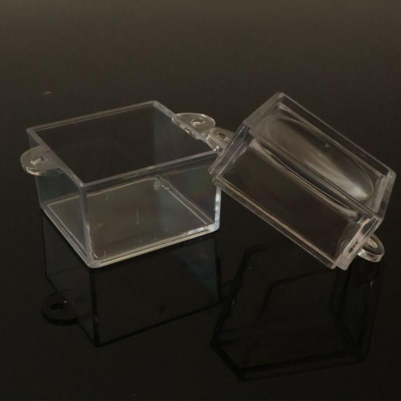 6 szt. Przezroczyste Pudełka-Lupy na Owady Dla Dzieci Eksploracja Natury Kwadratowy Wzór z Soczewką Obserwacyjną Przybory do Klasy Naukowej