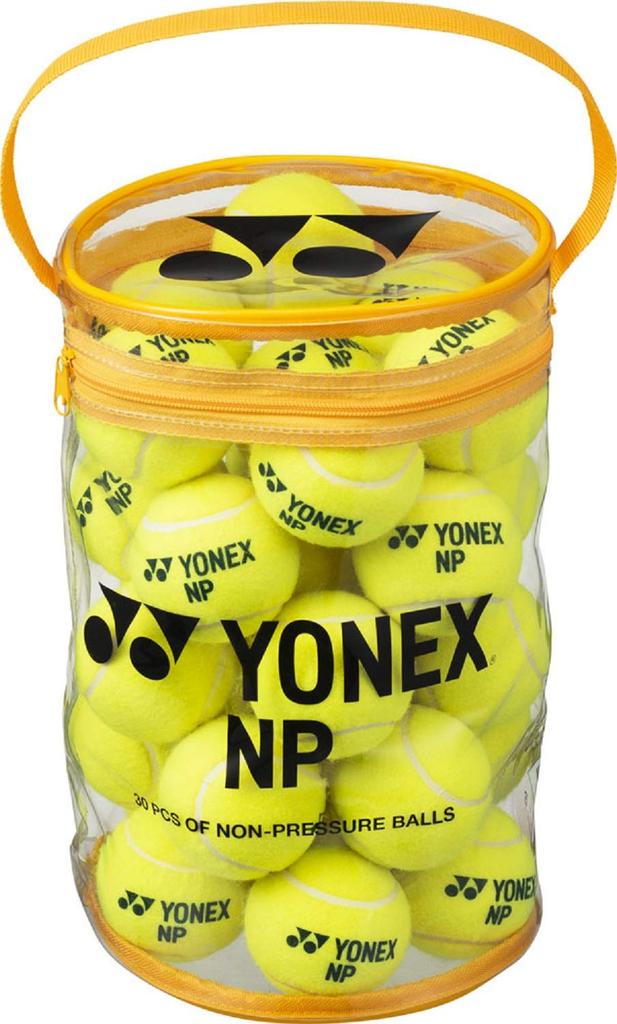 YONEX Tennis Balls, Pressureless, Yellow, 30-Pack, TB-NP30