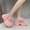 Fashion Women Platform Casual Breathable Mesh Shoes 2024 New Summer Chunky Sneakers 8CM Wedges Hidden Heels Hollow Leisure Shoes Woman