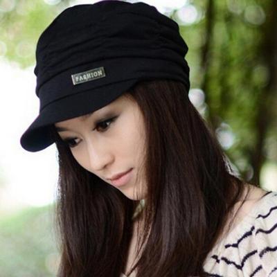 Women Baseball Cap Fashion Pleated Peaked Hat Casual Knitted Outdoor Sports Travel Sunhat Beanie Hat Head Wraps Hair Covering