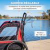 Child Bike Trailer, 2-in-1, 2-Seater Stroller, Adjustable Handlebars, Handbrake, Safety Belt, Red