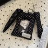 Y2K Polka Dot Hasenohren Kartenhalter 3-Zoll Kpop Fotokartenhalter Geschenk Koreanischer Stil Tasche Anhänger