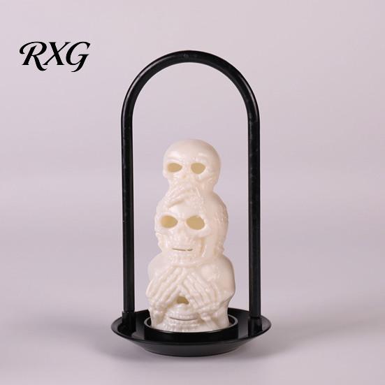 Creepy Night Light for Parties Halloween LED Skull Light, Resin Decorative Candle Lamp Battery Operated Room, Haunted House, Unique Tabletop