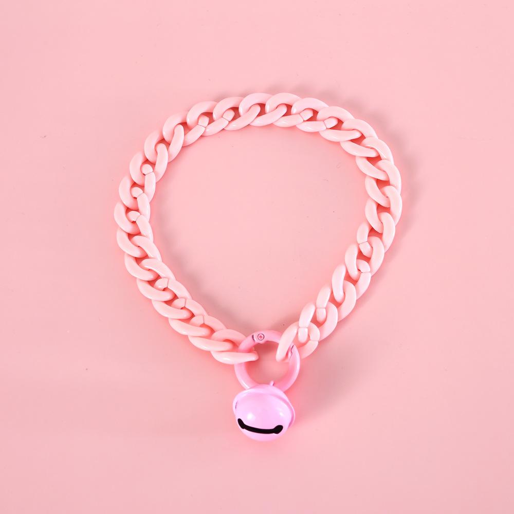 

Pet Cat Collar with Bell Macaron Candy Color Resin Chain Ball Necklace Necklace Birthday Princess Accessories for Cat Dog Rabbit Neck 18-30cm розовый