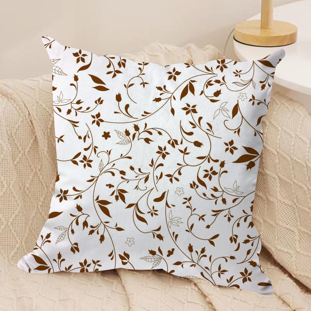 Luxury Khaki Pattern Cushion Cover Soft Plush Fabric DoubleSided Printed Cushion Covers for All Seasons Modern HomeDecor Gift