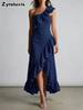 Summer New Leaf Edge Ruffled Elegant Dress Women's Clothing