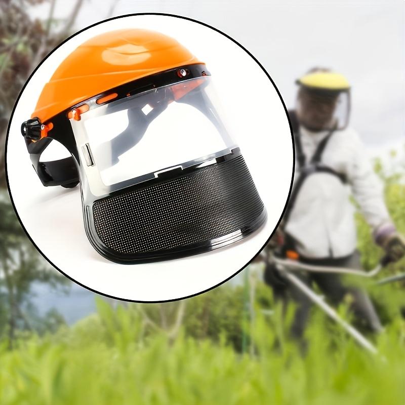 Garden Grass Trimmer Safety Helmet Hat With Full Face Mesh Protective Mask For Logging Brush Cutter Forestry Protection