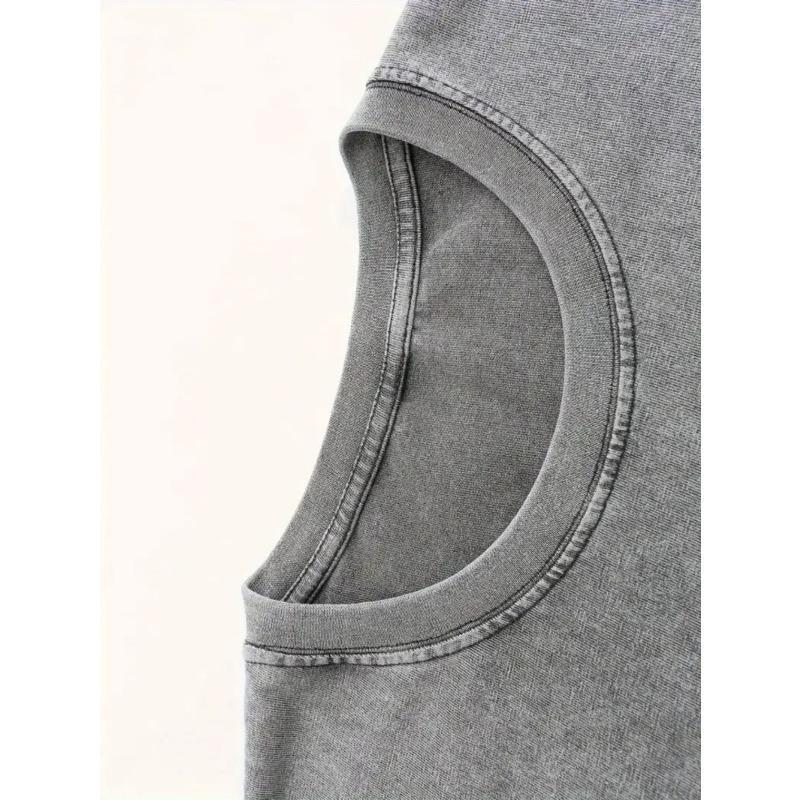 High Quality Men's Retro Vintage Vintage Gothic Hardcore Style Washed Pure Cotton Short Sleeved T-shirt Printed Top Soft and Comfortable Trendy Loose