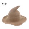 Wide Brim Sun Hat Women Pointed Witch Hat, Foldable Knitted Cap, Halloween Masquerade Party Prop Cosplay for Autumn Winter, Themed Costume Accessory