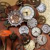 Antique Bronze Gear Clock Die-Cut Stickers: Window & Door Decor
