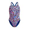 Womens/Ladies Printed Powerback One Piece Swimsuit