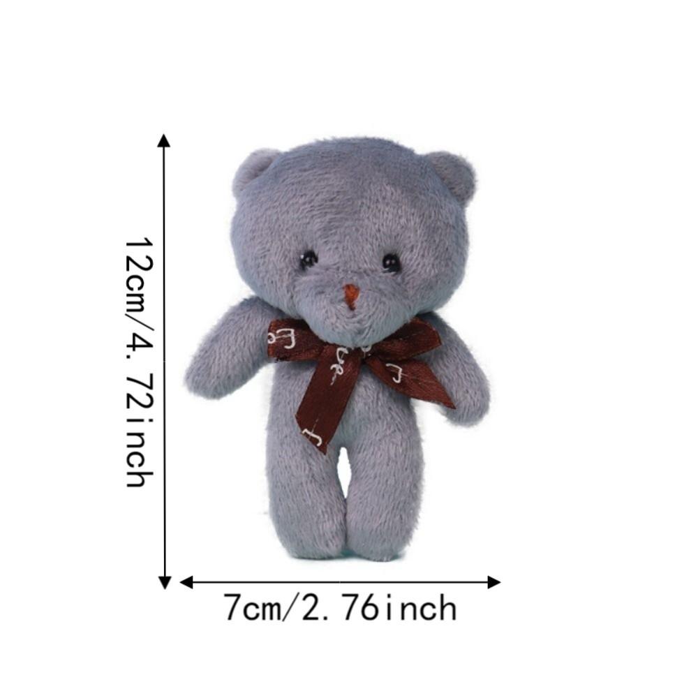 10Pcs Cartoon Animal White Bear Plush Keychain Keyring Bear Plush Dolls Holiday Gift
