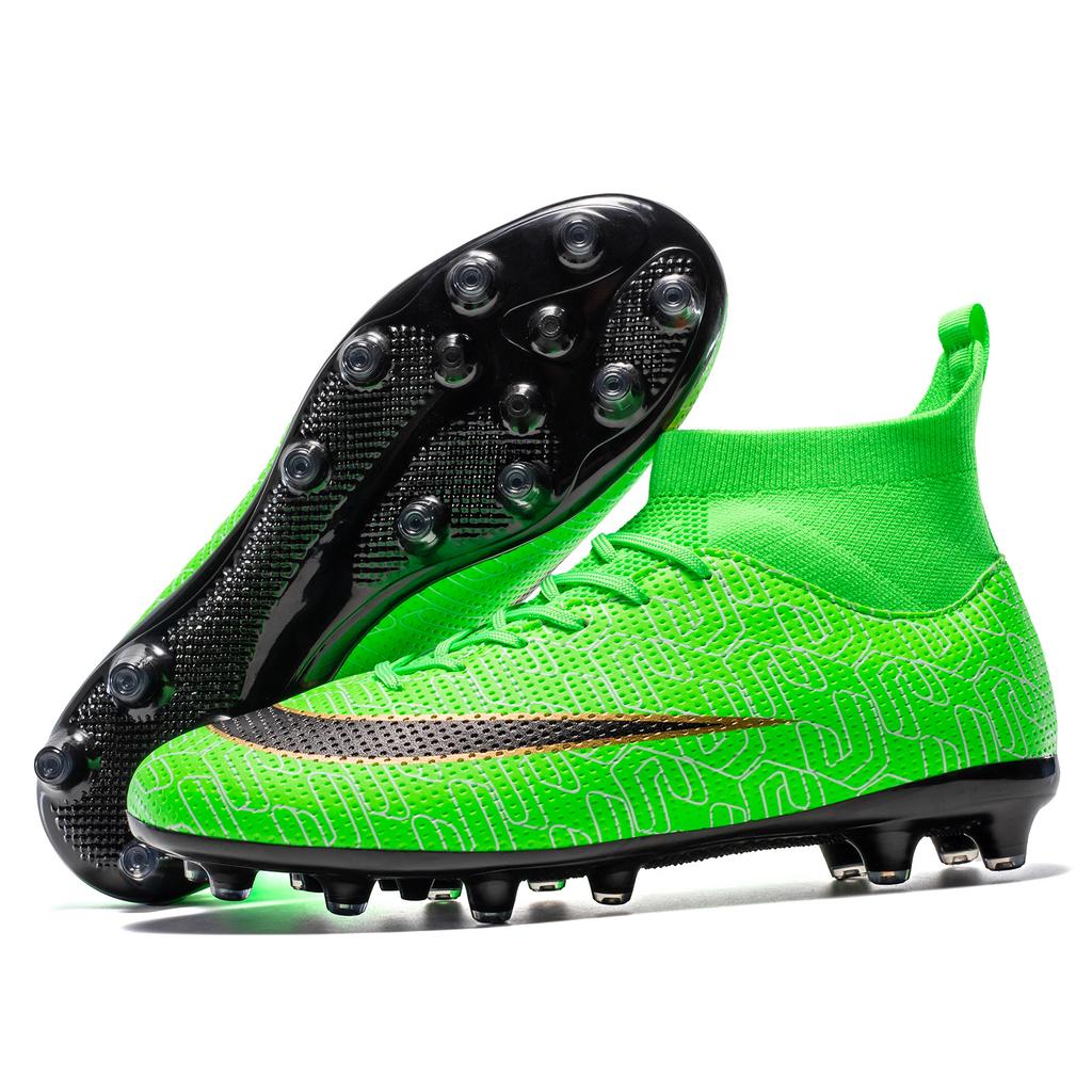 New Children's Football Shoes Men's Broken Nails Long and Short Nails Female Students Flat Artificial Turf High-top Sneakers